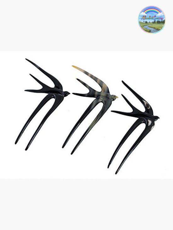 Handmade Buffalo Horn Hair Fork Swallow Bird Hair Sticks